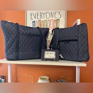 VERA BRADLEY Quilted “Midnight Navy Blue” Bundle Set(EUC)